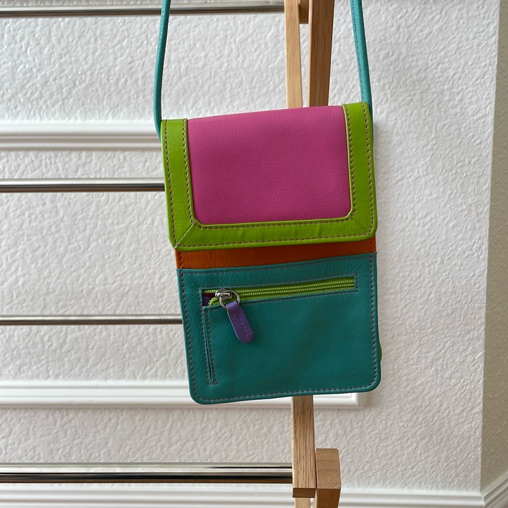 Colorful Leather Small Crossbody Bag